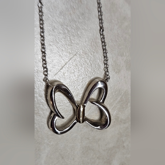 Minnie Mouse Bow Necklace sterling silver and 10k gold Womens - Picture 3 of 15